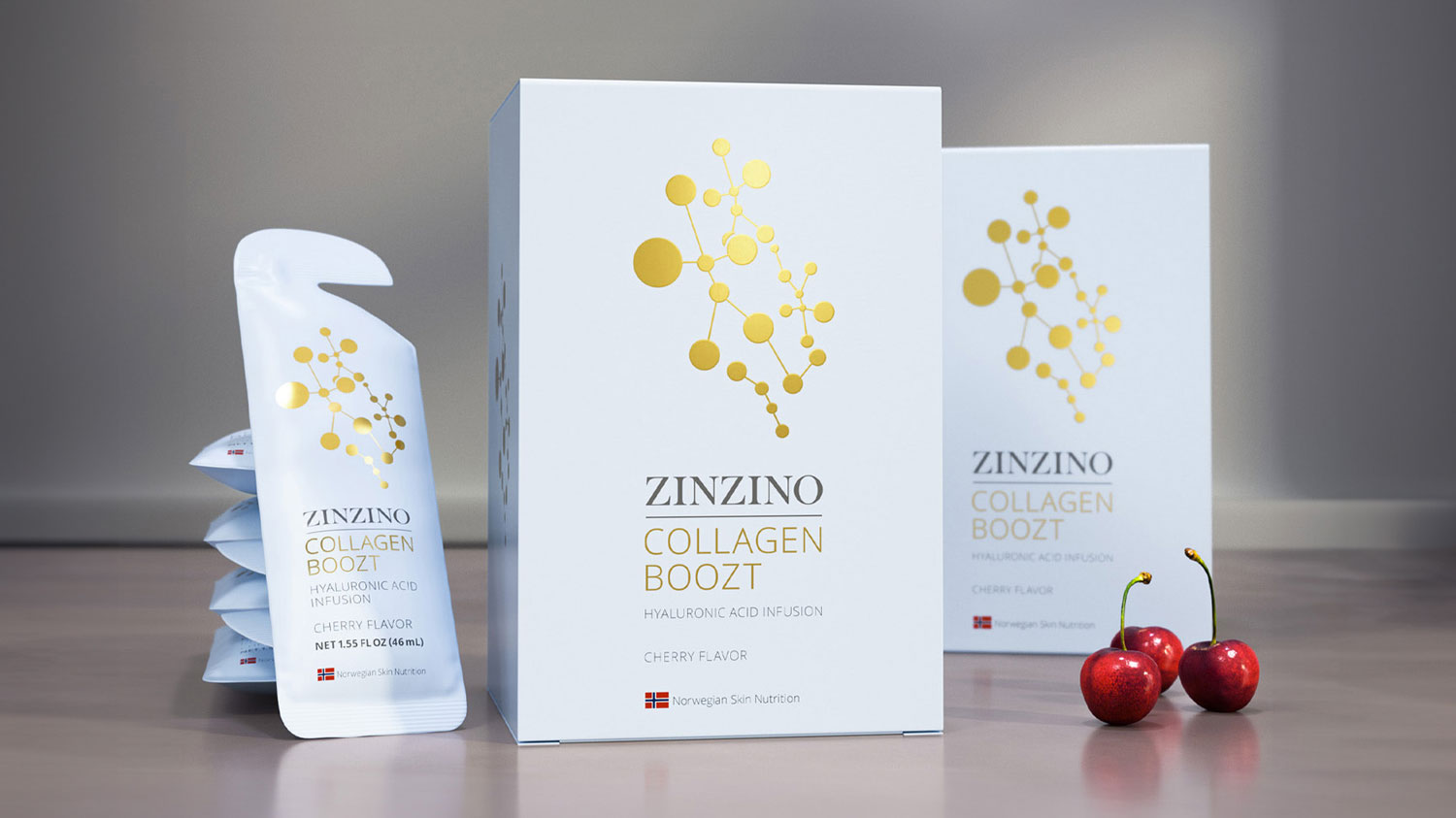 2 packages of collagen boozt and some sache shots